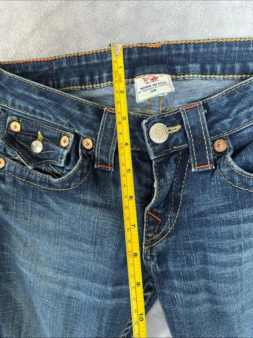 True Religion Women's Straight Leg Dark Blue Denim Jeans - Picture 5 of 10